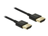 DELOCK Cable High Speed HDMI with Ethernet - HDMI-A male > HDMI-A male 3D 4K 0.5 m Slim Premium