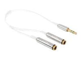 DELOCK Cable audio stereo jack male 3.5 mm 3 pin > 2 x stereo jack female 3.5 mm 3 pin 25 cm