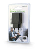 GEMBIRD EG-U2C2A-03-BK 2-port universal USB charger 2.1 A black
