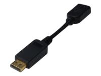 ASSMANN DisplayPort adapter cable DP - HDMI type A M/F 0.15m w/interlock DP 1.1a compatible CE bl