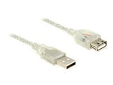 DELOCK Extension cable USB 2.0 Type-A male > USB 2.0 Type-A female 2 m transparent