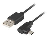 LANBERG CA-USBM-13CC-0018-BK Lanberg cable USB Micro-B(M)->A(M) 2.0 Left/Right Angled Easy-USB 1.8m Black