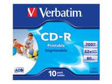 VERBATIM inkjet printable CD-R 80 min. / 700 MB 52x 10-pack jewelcase DataLife Plus, white surface