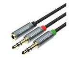 UNITEK Y-C957ABK Unitek Cable miniJack 3,5mm (F) - 2x 3,5mm (M) Y-C957ABK