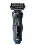 Braun Shaver 50-B1620s Cordless, Charging time 1 h, Wet use, Lithium Ion, Number of shaver heads/blades 3, Black/Blue
