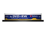 VERBATIM DVD+RW 120 min. / 4.7GB 4x 10-pack spindle DataLife Plus, scratch resistant surface