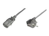DIGITUS Power cable black 90Grad angled - C13 St/Bu 0.75m H05VV-F3G 0.75qmm