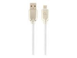 GEMBIRD CC-USB2R-AMmBM-2M-W Gembird Premium rubber Micro-USB charging and data cable, 2m, white