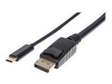 MANHATTAN USB-C to DisplayPort Adapter Cable 2m Converts a DP Alt Mode Signal to a DisplayPort 4K Output) 2 m 6 ft. Black