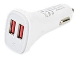 TECHLY 022182 Techly Car USB charger 5V 2.4A + 2.4A, 12/24V, two USB ports, white