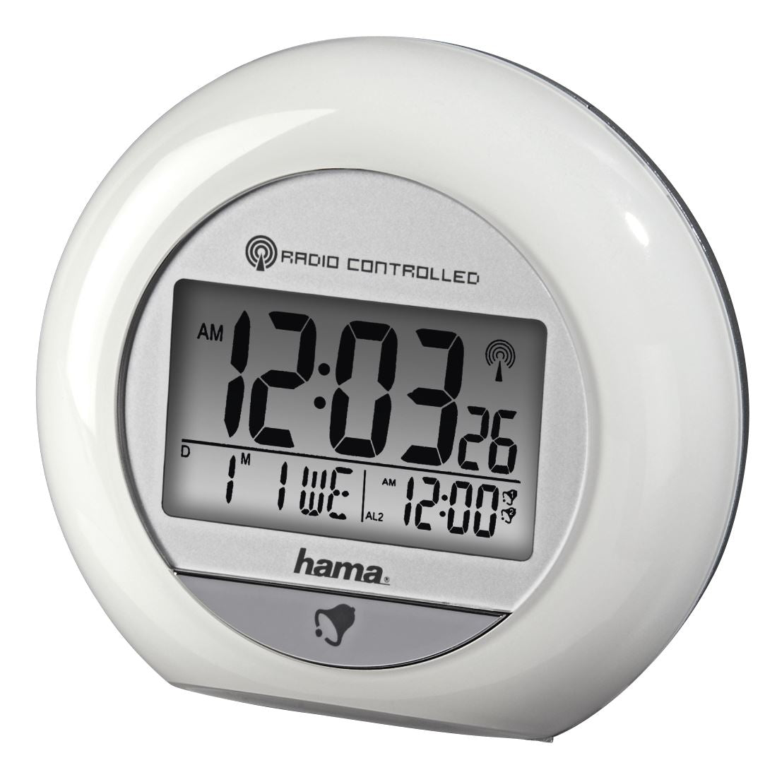 Hama "RC 600" Radio Controlled Alarm Clock, motion sensor, snooze funct., white