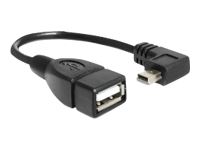 DELOCK Cable Mini USB male angled USB 2.0-A female OTG 16 cm