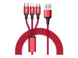 UNITEK C4049RD Unitek Cable 3-in-1, USB-Type-C/MicroUSB/Lightning, 1.2m, red, C4049RD