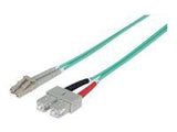 INTELLINET Fiber Optic Patch Cable LC/SC OM3 5m aqua 50/125um Duplex Multimode