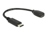 DELOCK Adapter cable USB Type-C 2.0 male > USB 2.0 type Micro-B female 15 cm black