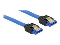DELOCK Cable SATA 6 Gb/s receptacle straight > SATA receptacle straight 30cm blue with gold clips