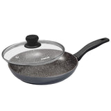 Stoneline Pan 7517 Frying Pan, Diameter 24 cm, Suitable for induction hob, Lid included, Fixed handle, Anthracite
