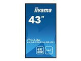 IIYAMA LH4352UHS-B1 43inch UHD IPS Landscape and Portrait 500cd/m2 DVI-I VGA DP 3xHDMI DP MST 2xUSB2.0 LAN/RS232 PC-Slot Android 8