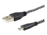 ART KABUSB2 A-MICRO 2M AL-OEM-107A ART cable USB 2.0 Am/micro USBm black-white braid 2m oem