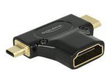 DELOCK Adapter High Speed HDMI with Ethernet â€“ HDMI-A female > HDMI Mini-C male + Micro-D male black