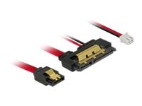 DELOCK Cable SATA 6 Gb/s 7 pin receptacle + 2 pin power female > SATA 22 pin receptacle straight (5 V) metal 30 cm