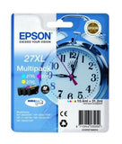 EPSON 27XL ink cartridge cyan, magenta and yellow high capacity 3x10.4ml 3 x 1.100 pages combopack blister without alarm - DURABrite