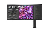LCD Monitor|LG|38"|Curved/21 : 9|Panel IPS|3840x1600|21:9|60Hz|Matte|5 ms|Speakers|Swivel|Height adjustable|Tilt|Colour Black / White|38WQ88C-W