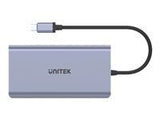 UNITEK D1056A Hub USB-C 2x USB 3.1 HDMI DP RJ45 SD Reader