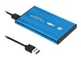 QOLTEC External Hard Drive Case HDD/SSD 2.5inch SATA3 USB 3.0 Blue