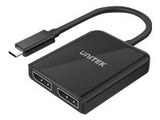 UNITEK V1407A Adapter USB-C - 2x DuisplayPort 1.4 8K 60Hz