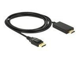 DELOCK Cable Displayport 1.2 male > High Speed HDMI-A male passive 4K 2 m black