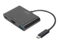 DIGITUS USB Type-C Multi Adapter 4K 30Hz HDMI 1 USB C Port for PD 1 USB 3.0 port