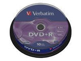 VERBATIM DVD+R 120 min. / 4.7GB 16x 10-pack spindle DataLife Plus, scratch resistant