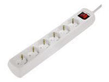 HAMA extension lead 6fold 3m with child lock and switch white