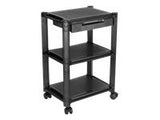 TECHLY Height-Adjustable Smart Cart with Three-Shelves and Drawer