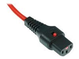 ASM IEC-PC1387 Power Cable, Male C14 plug, H05VV-F 3 X 1.00mm2 to C13 IEC LOCK 3m red
