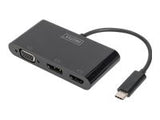 DIGITUS DA-70859 Graphic Adapter HDMI/DP/VGA 4K 60Hz UHD/ FHD to USB 3.1 Type C audio black