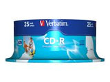 VERBATIM 25x inkjet printable CD-R 80 min. / 700 MB 52x spindle DataLife Plus, white photo surface