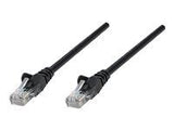 INTELLINET Network Cable Cat5e U/UTP 0.5m 1.5ft. Black RJ-45 Male / RJ-45 Male Snagless Gold-plated contacts Polybag