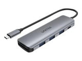 UNITEK Hub USB-C 3xUSB 3.1 Gen1 PD 100W SD microSD H1107C