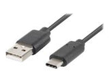 LANBERG CA-USBO-20CU-0010-BK Lanberg cable USB-C(M)->A(M) 2.0 QC 3.0 1m Black