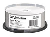 VERBATIM 43749 BluRay BD-R DL Verbatim Spindle 25 50GB 6x WIDE PRINT NO ID hard coat