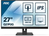 AOC Q27P2Q 27inch 2560x1440 QHD IPS 300cd/m2 1000:1 4ms HDMI VGA DisplayPort Speakers