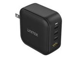 UNITEK CHARGER GaN 3x USB-C 1x USB-A QC 3.0 PD 100W BLACK