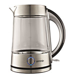 Gorenje Kettle K17G Electric, 2200 W, 1.7 L, Glass, 360� rotational base, Transparent/Stainless steel