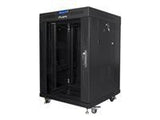 LANBERG free standing rack 19inch cabinet 15U 600x600 glass door LCD flat pack black