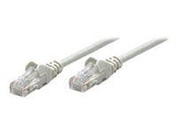 INTELLINET Network Cable Cat5e U/UTP 0.5m 1.5ft. Gray RJ-45 Male / RJ-45 Male Snagless Gold-plated contacts Polybag