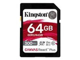 KINGSTON 64GB Canvas React Plus SDXC UHS-II 300R/260W U3 V90 for Full HD/4K/8K