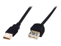 ASSMANN USB2.0 extension cable 5m USB A/M to A/F bulk black