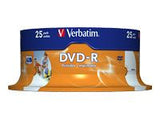 VERBATIM inkjet printable DVD-R 120 min. / 4.7GB 16x 25-pack spindle DataLife Plus, white surface